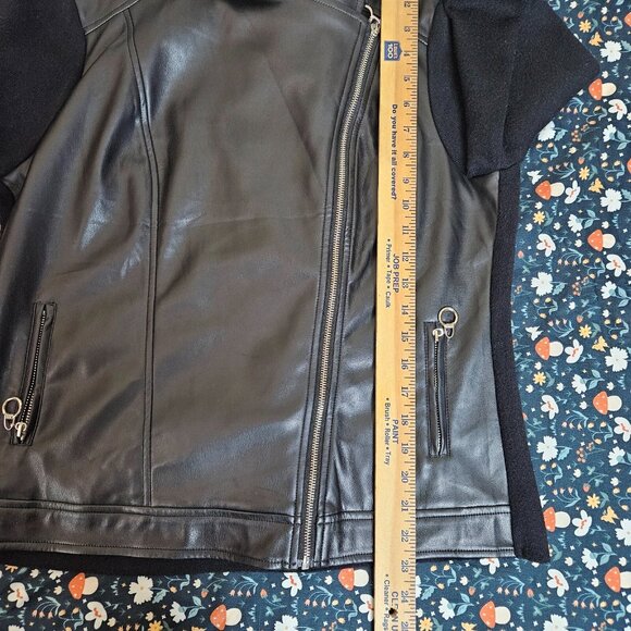Joie Women’s Black Faux Leather Outer Shell Jacket Size M - Picture 4 of 7